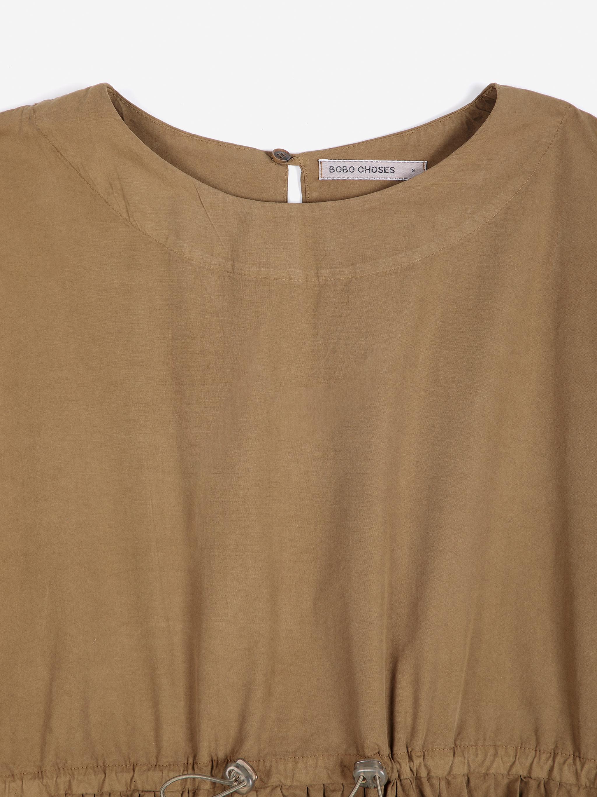 Bobo Choses Poplin Elastic Waist Dress Khaki Damen Maxi Kleis khaki